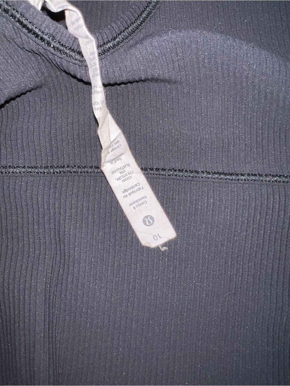 Lululemon Black Ribbed Cropped Tank - Picture 3 of 3